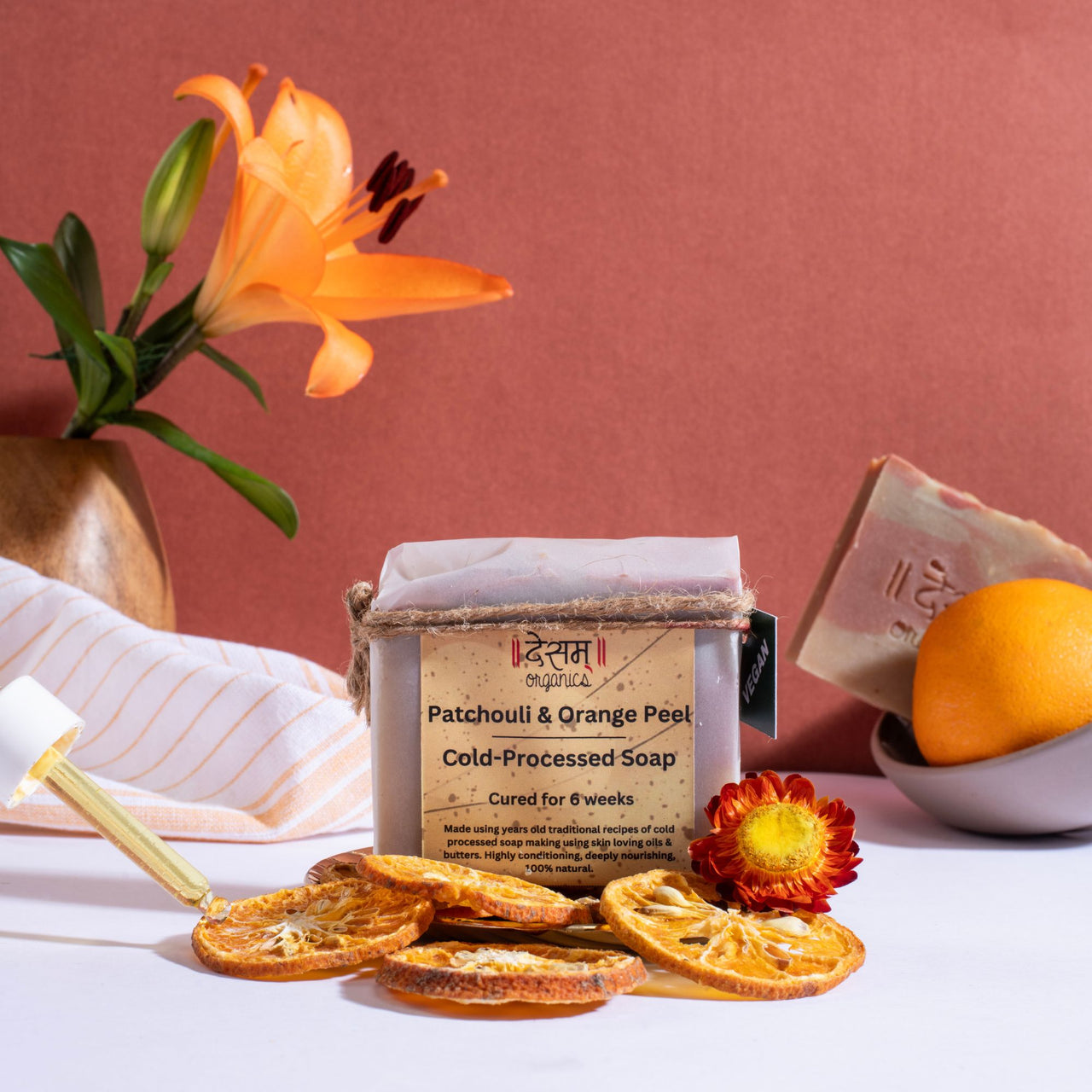 Patchouli & Orange Peel Cold Processed Handmade Artisanal Soap