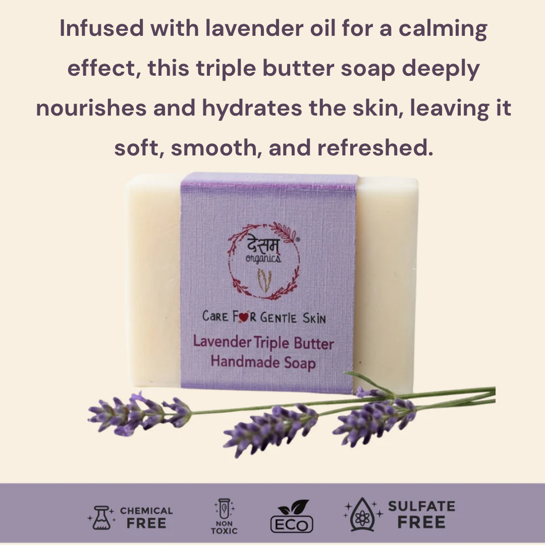 Lavender Triple Butter Handmade Natural Bathing Bar