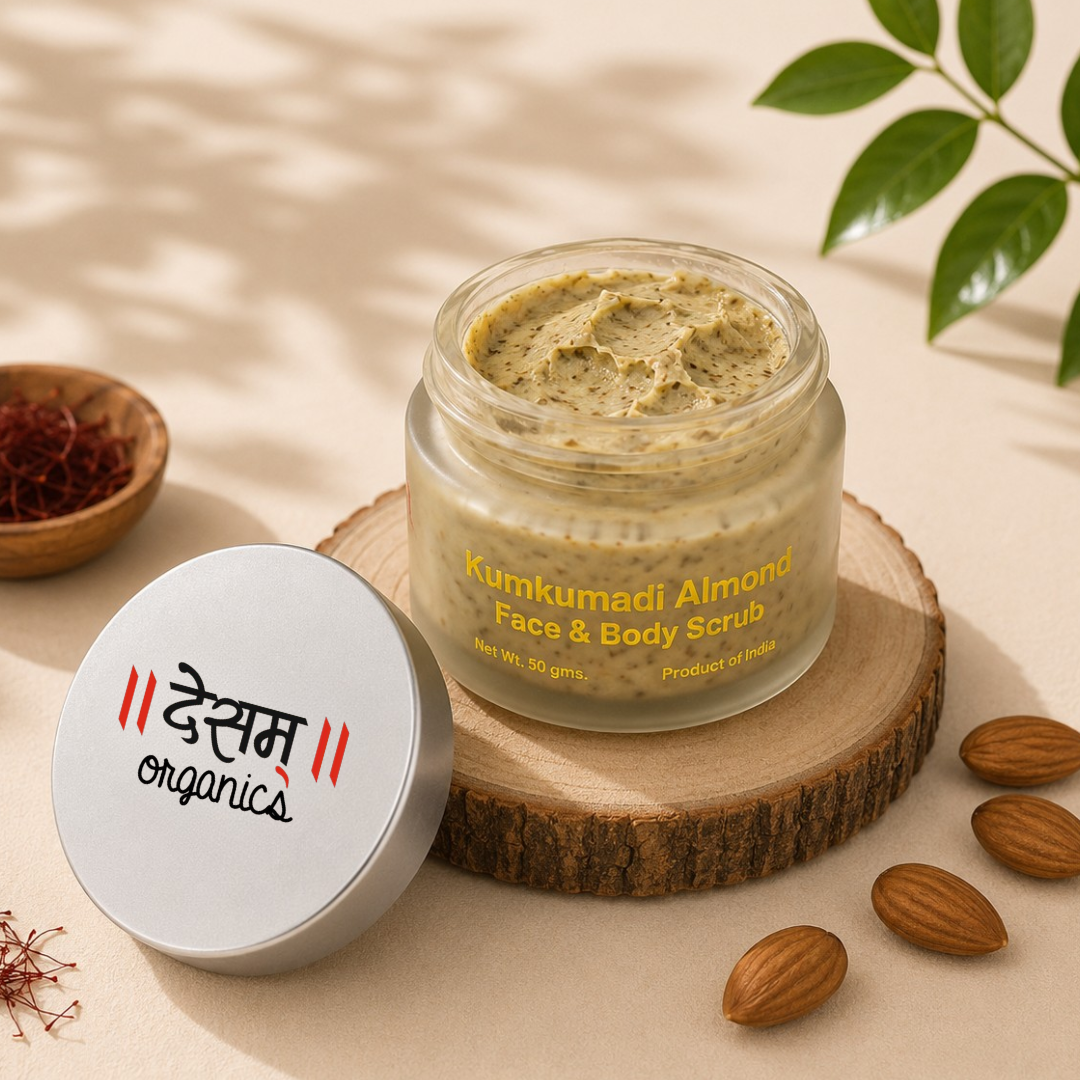 Kumkumaadi & Almond Organic Face & Body Scrub