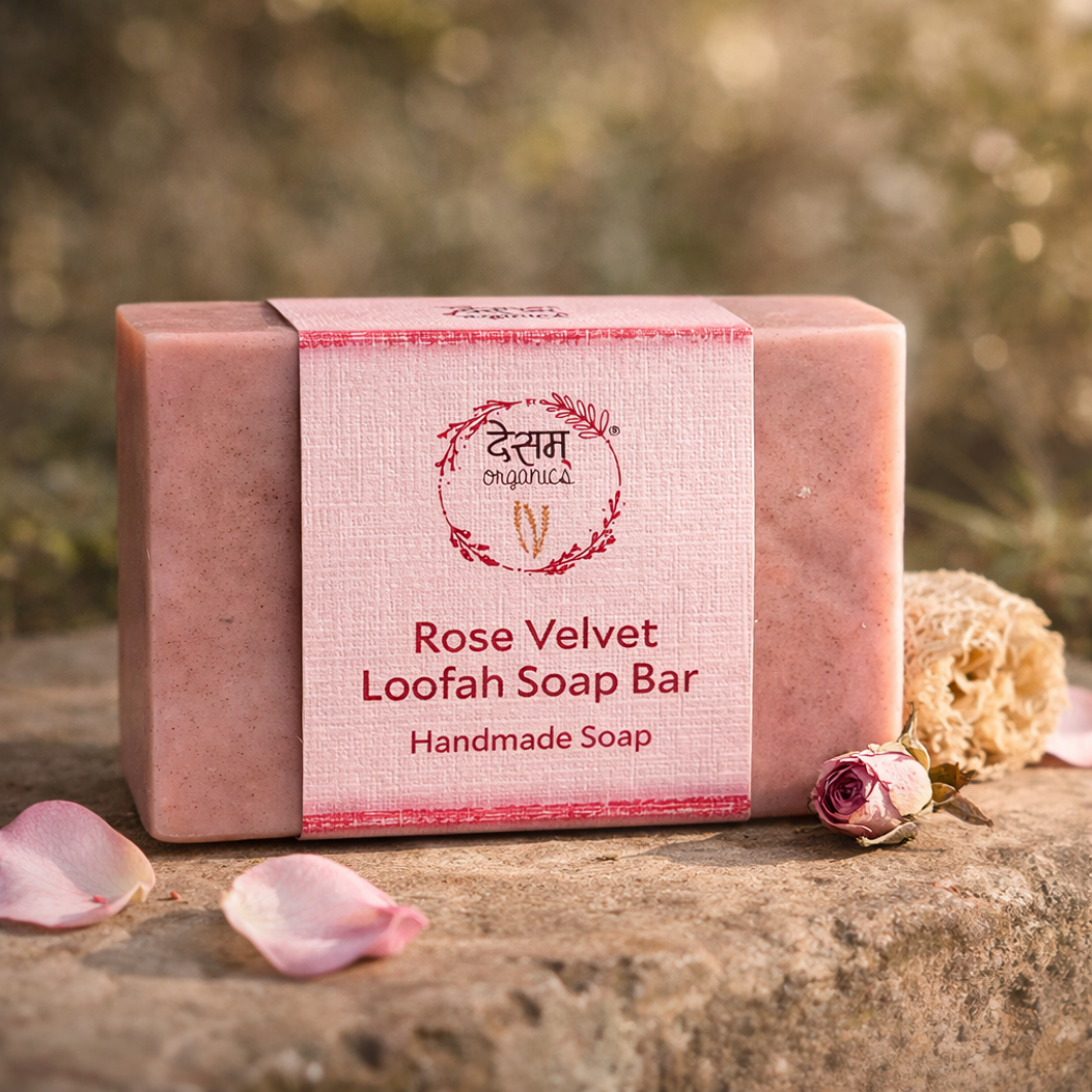 Rose Velvet Loofah Soap Bar