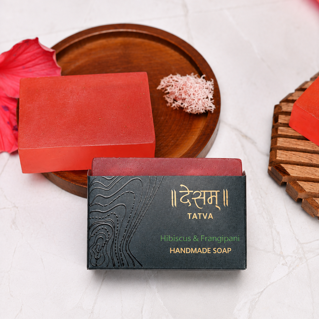 Hibiscus & Frangipani Handmade Organic Soap |  Skin-Softening Soap | 100g