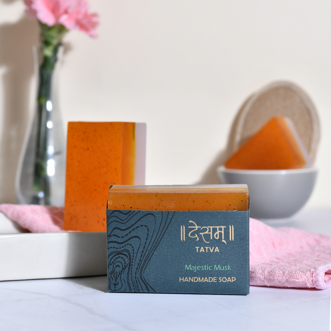 Majestic Musk Natural Handmade Soap | Detoxifies & Brightens the skin | 100g