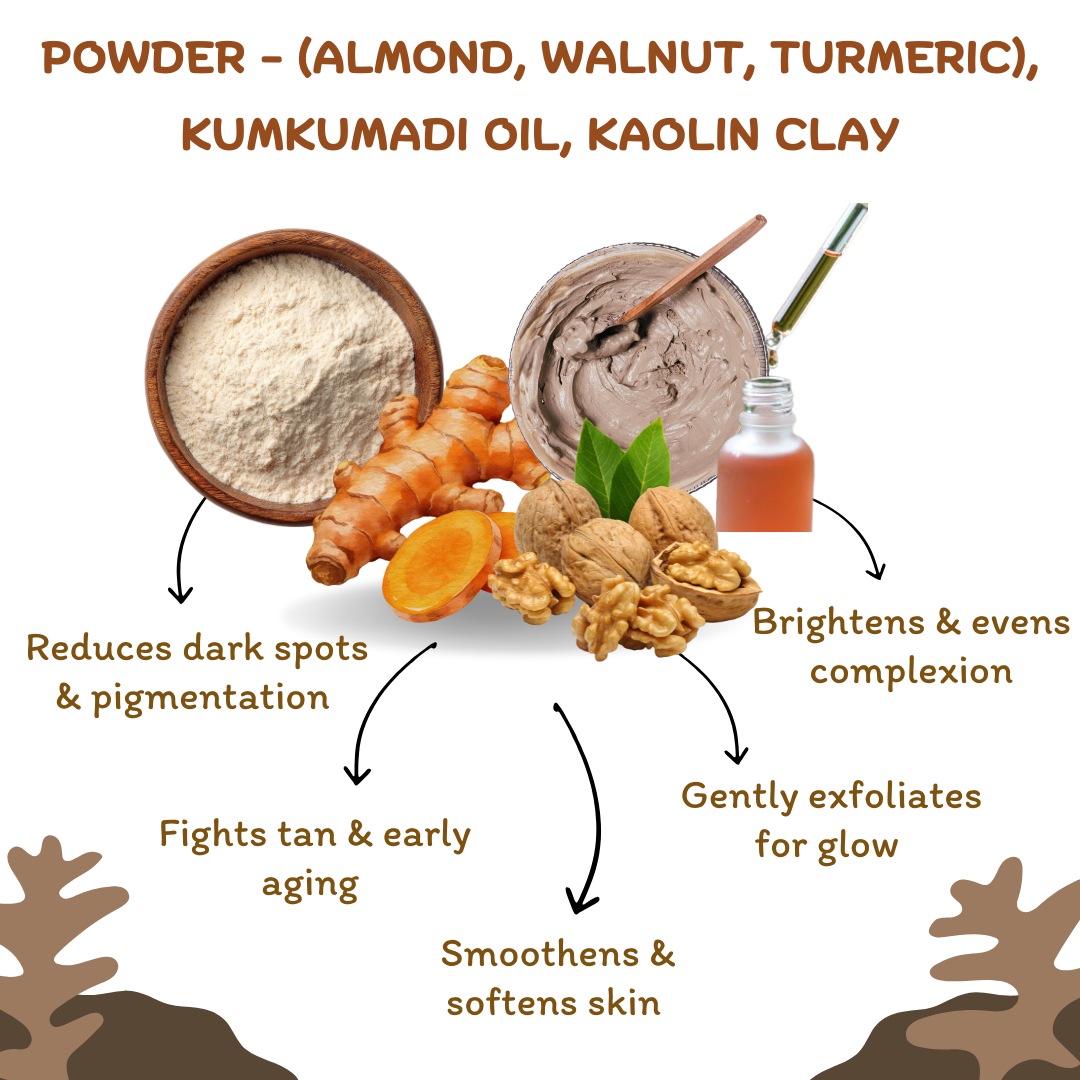 Kumkumadi & Almond Face & Body Scrub | Ayurvedic De-Tan & Skin-Brightening