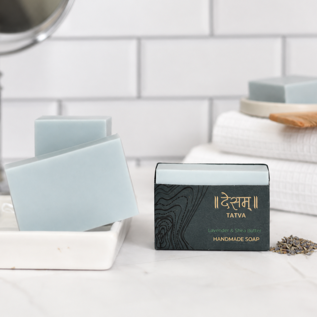 Lavender & Shea Butter Handmade Organic Soap | Calms and deeply moisturizes skin | 100g