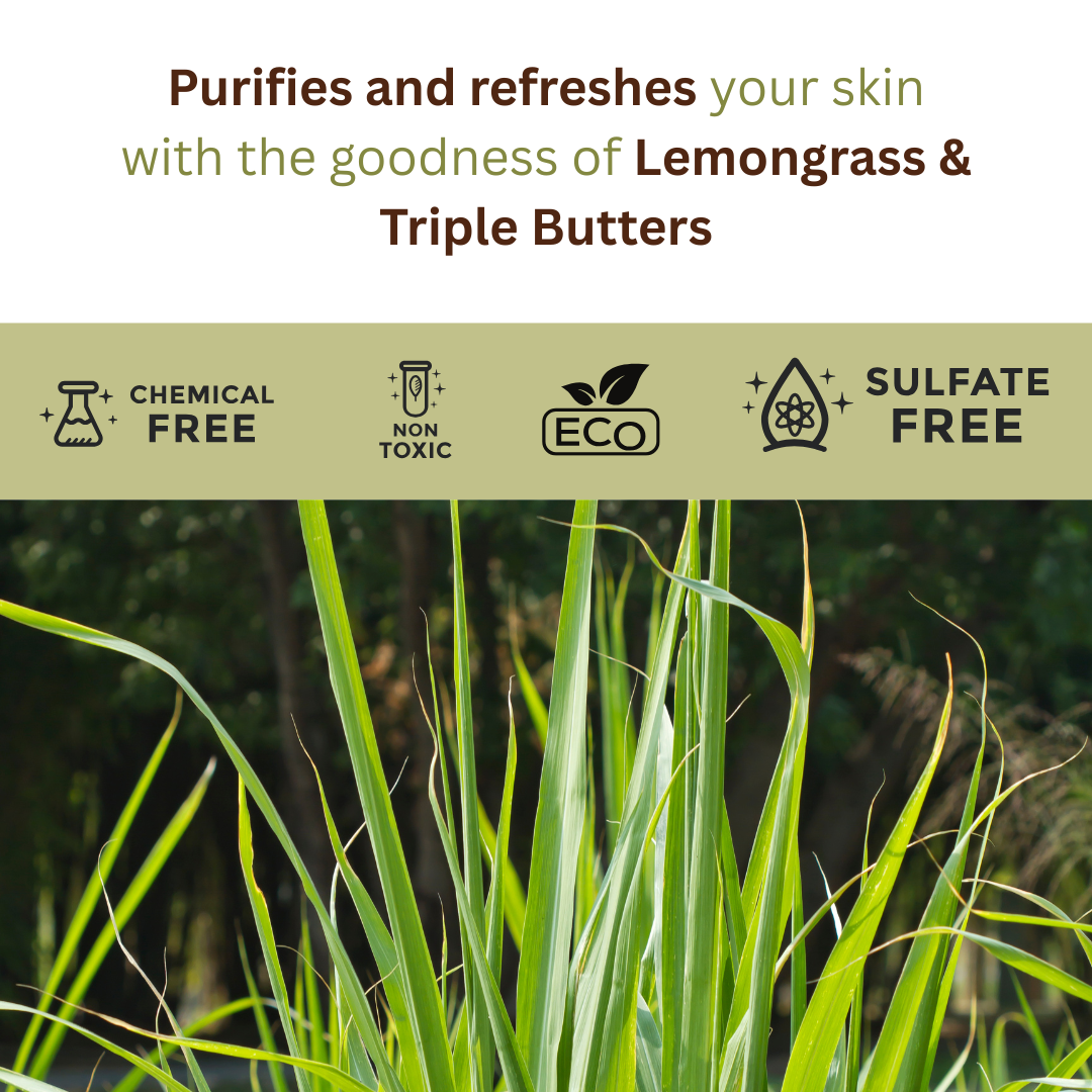 Lemongrass Triple Butter Handmade Natural Bathing Bar