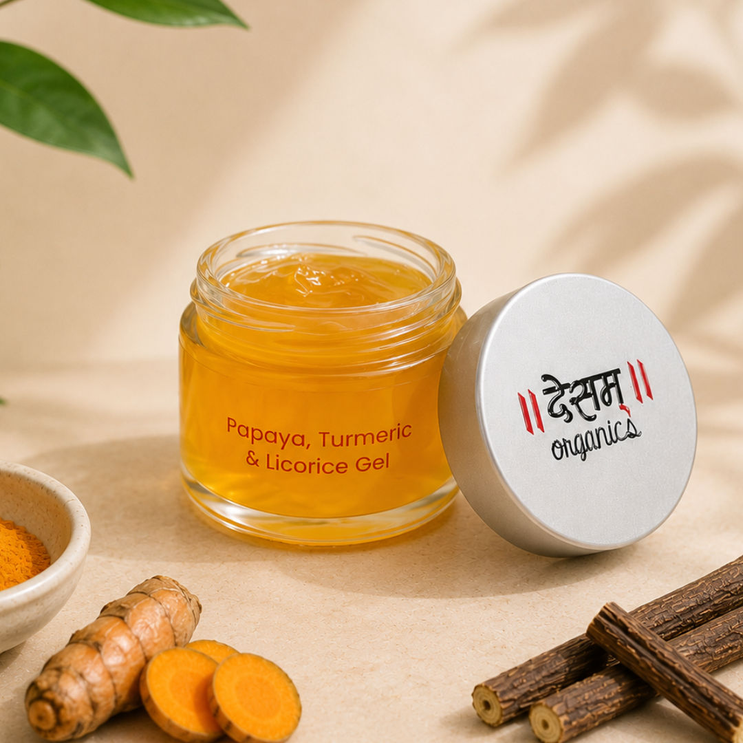 Papaya, Turmeric & Licorice Face & Body Gel | Skin Brightening & Spot Correction Gel | 50gm