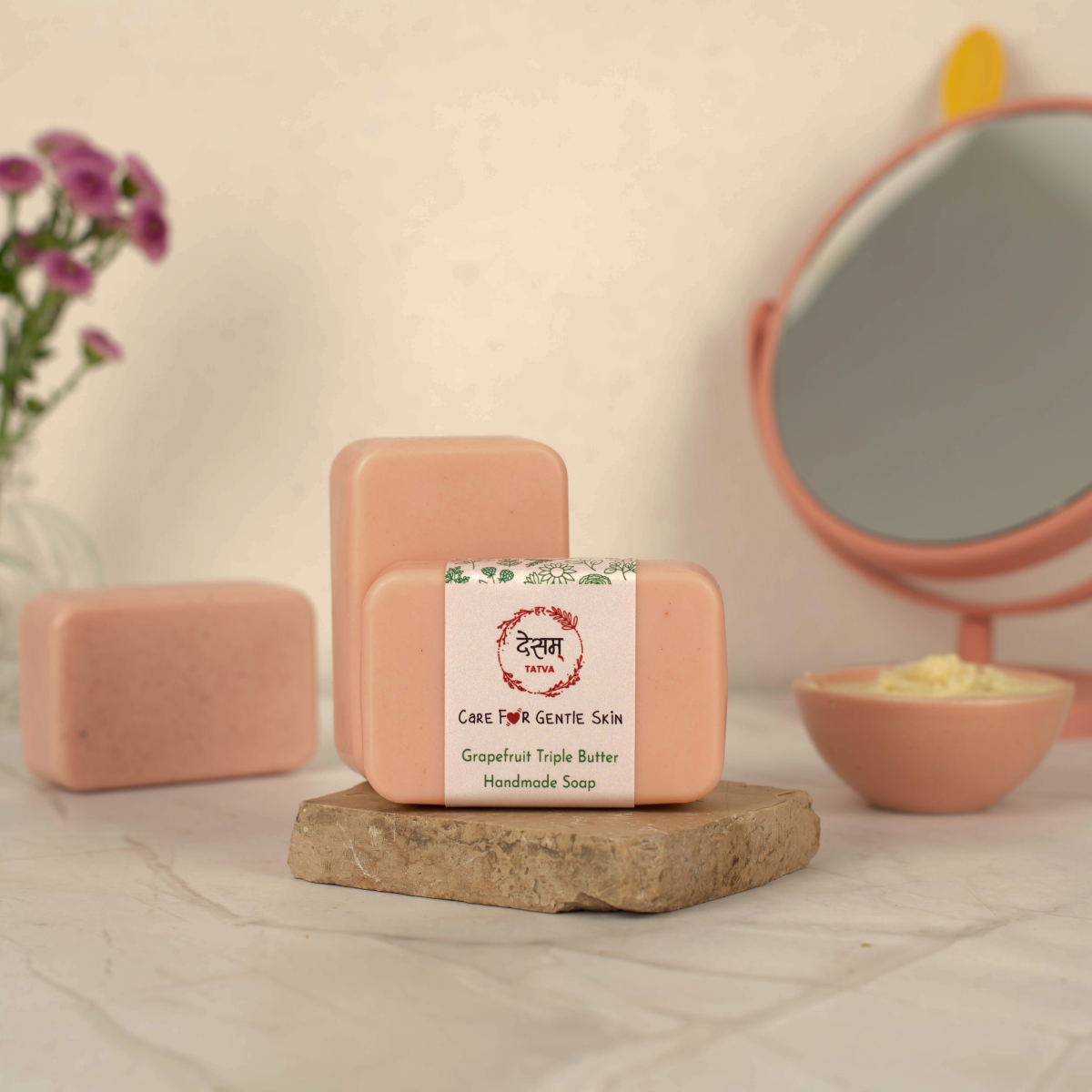 Grapefruit Triple Butter Handmade Natural Kids Bathing Bar