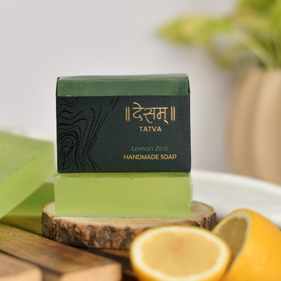 Lemon Zest Natural Handmade Soap | Oil Control & Skin Brightening Soap | 100g