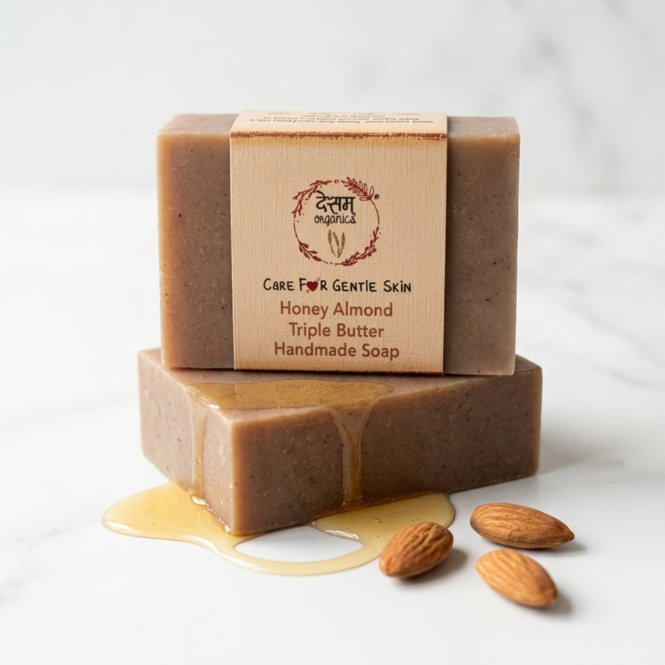 Honey Almond Triple Butter Handmade Natural Bathing Bar