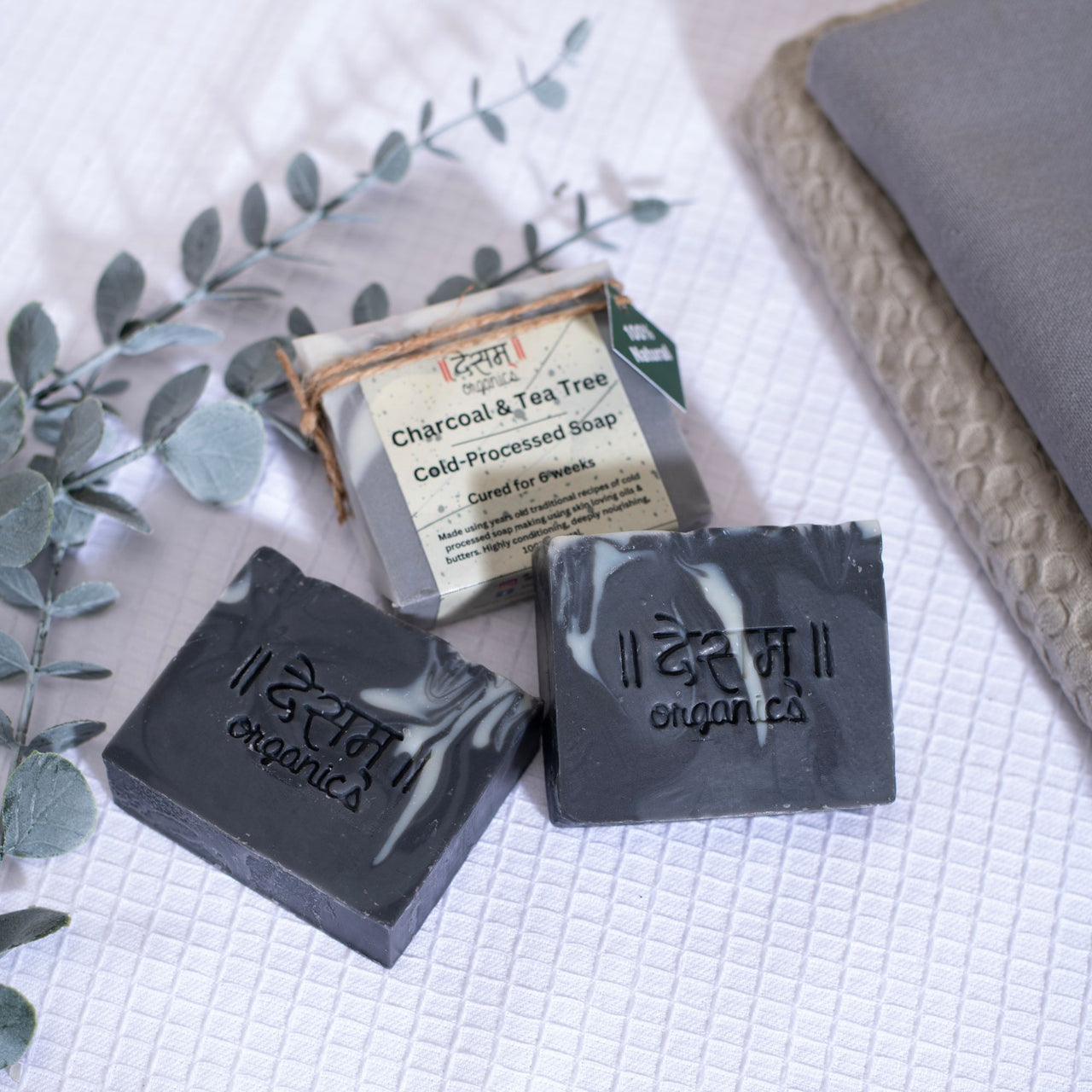 Charcoal & Tea Tree Cold Process Artisanal Handmade Soap