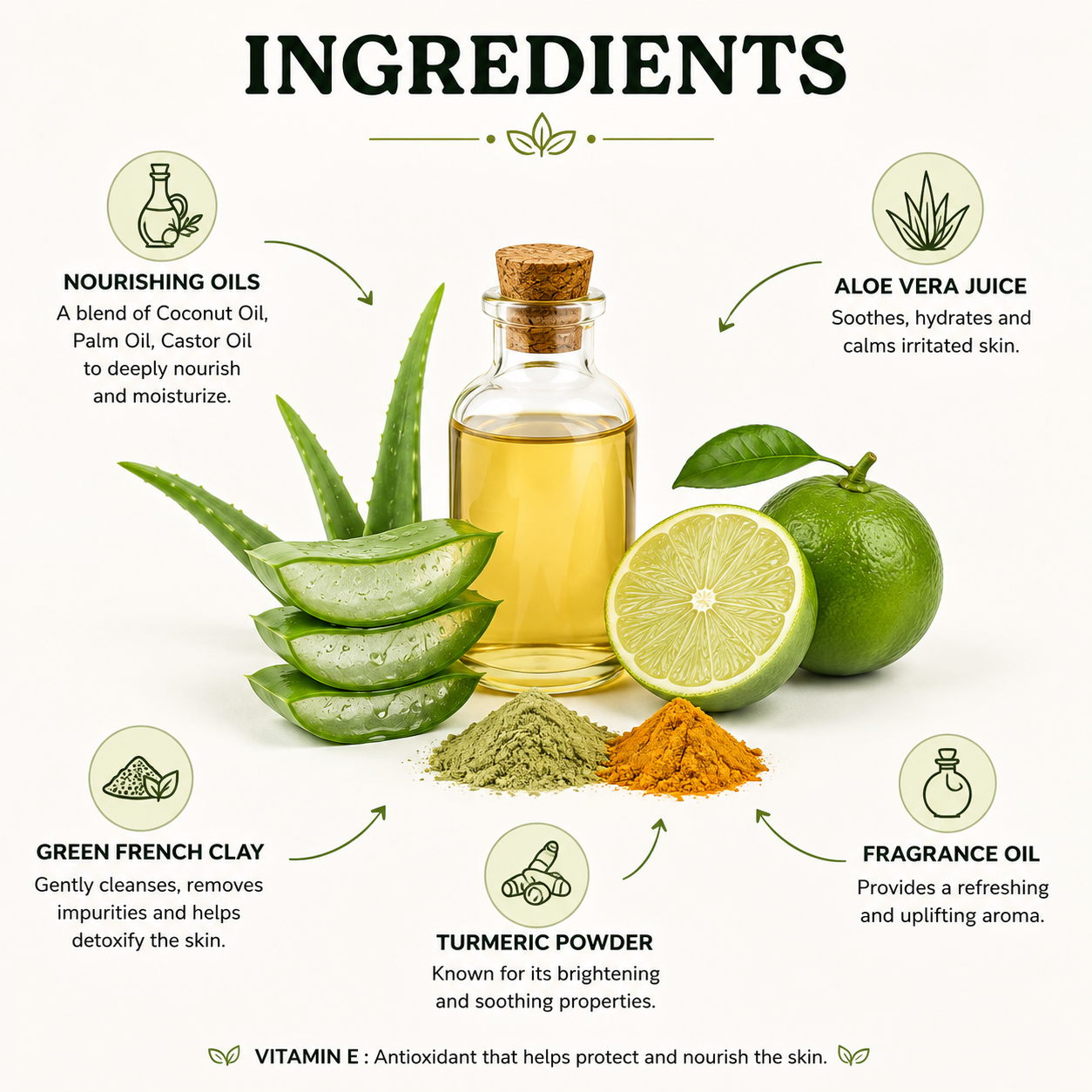 Aloe Vera & Lime Natural Handmade Organic Soap | Citrus Calm – Organic Cleanser | 100g