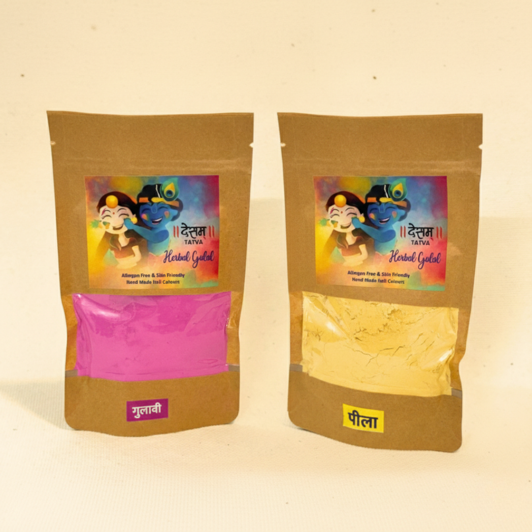 Pink Yellow Herbal Gulal (Pack of 2)