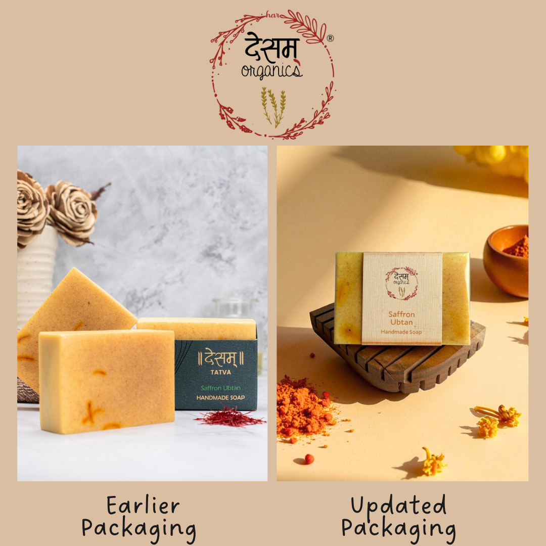 Saffron Ubtan Ayurvedic Skincare Soap | Brightens skin & detoxifies pores | 100g