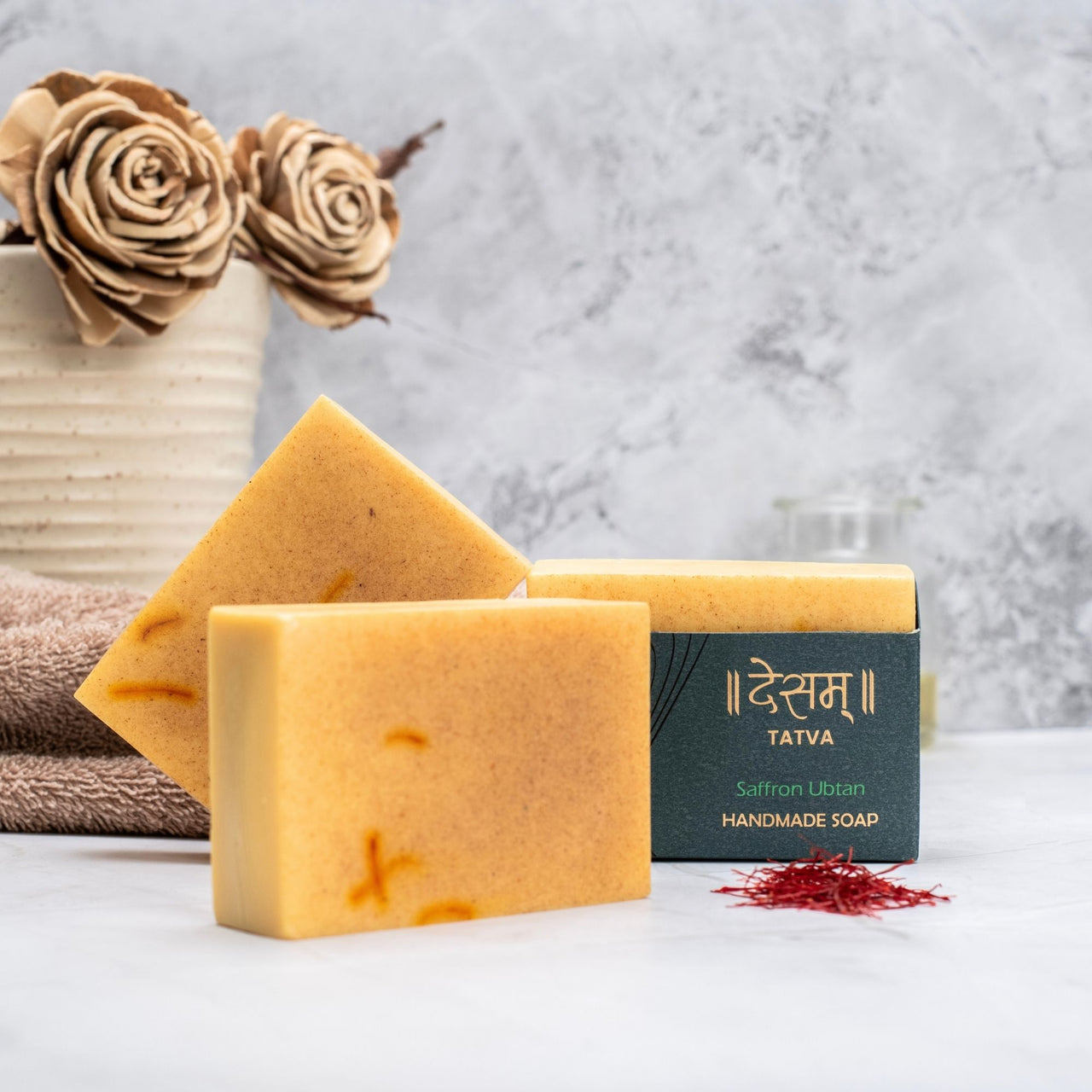 Saffron Ubtan Ayurvedic Skincare Soap | Brightens skin & detoxifies pores | 100g