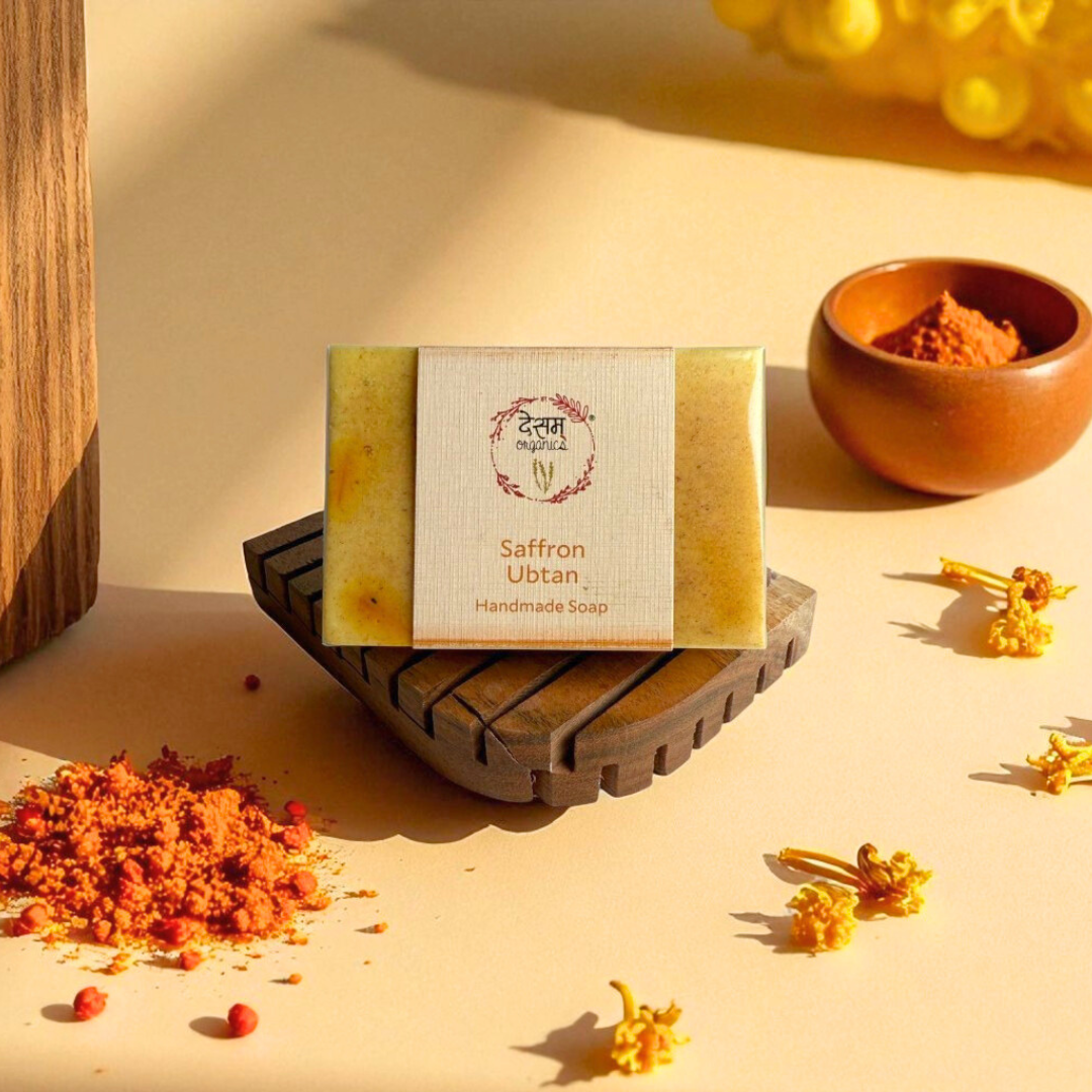 Saffron Ubtan Ayurvedic Skincare Soap | Brightens skin & detoxifies pores | 100g
