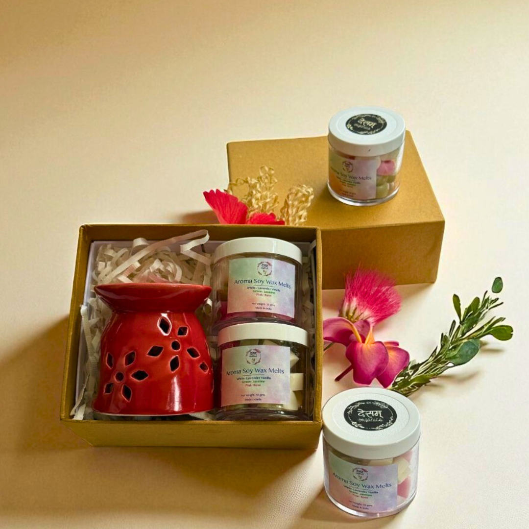 Calm & Pure Aroma Box | Set Of T-Light Diffuser & Wax Melts