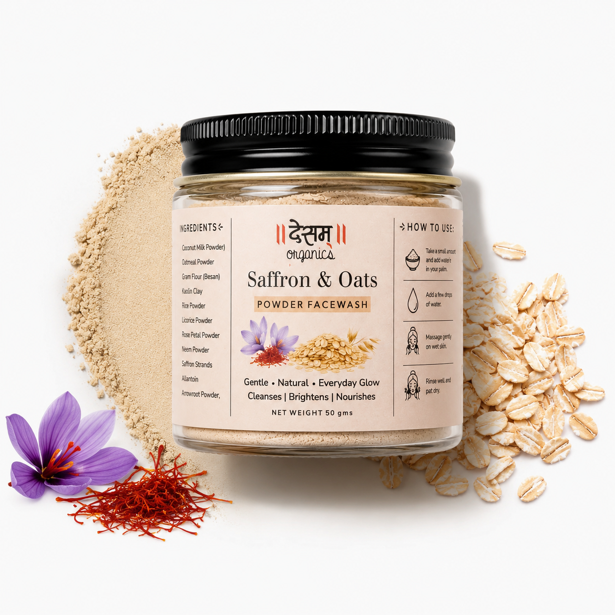 Saffron & Oats Powder Facewash
