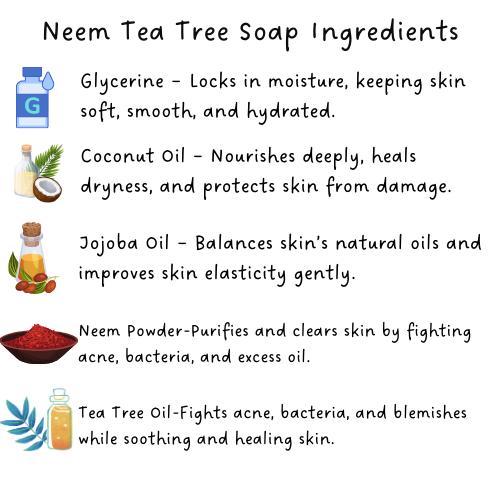 Neem & Tea Tree Ayurvedic Soap |  Antibacterial & Anti-Acne Soap | 100g